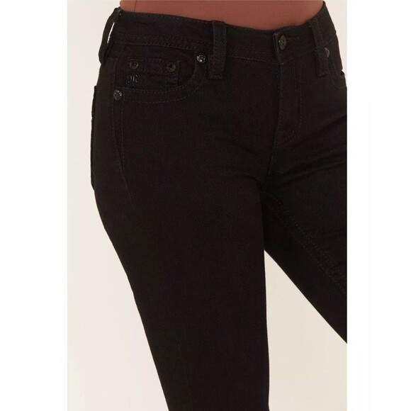 Miss Me Jeans Women's Size 31 Mid Rise Boot Cut Dark Wash Sequins Jewels - Picture 5 of 16